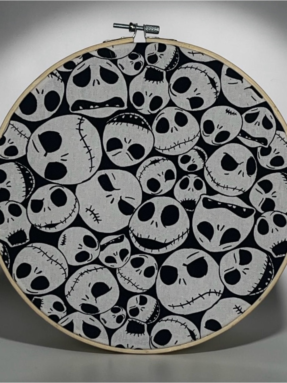 Disney Hand-Embroidered Skull Pattern Hoop Art Nightmare Before Christmas (NBC) - Picture 1 of 12